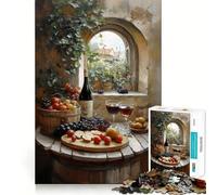 Still Life With Wine And Grapes 1000 Piece Jigsaw Puzzle for Adults Think Smart Toy Indoor Fun Smooth Cut Santa Wish Pick 50x75cm