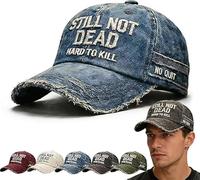 Still Not Dead Baseball Caps, Adjustable Vintage Hard to Kill Hat, Embroidered I Ain't Dead Yet Hat for Men & Women (Blue)