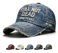 Still Not Dead Baseball Caps, Still Not Dead Cap Hard to Kill Hat, Adjustable Vintage Hard to Kill Hat, Distressed Embroidered Still Not Dead Cap Hard to Kill Humorous Baseball Caps (Blue)