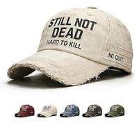 Still Not Dead Baseball Caps, Still Not Dead Cap Hard to Kill Hat, Adjustable Vintage Hard to Kill Hat, Distressed Embroidered Still Not Dead Cap Hard to Kill Humorous Baseball Caps (White)