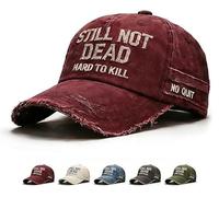 Still Not Dead Baseball Caps, Still Not Dead Cap Hard to Kill Hat, Adjustable Vintage Hard to Kill Hat, Distressed Embroidered Still Not Dead Cap Hard to Kill Humorous Baseball Caps (Red)