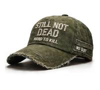 Still Not Dead Hard to Kil* Hat, Adjustable Men's Hats & Caps, Distressed Baseball Cap Not Dead Yet Hat, Military Green Funny Hats for Men, Women