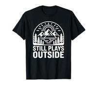 Still Plays Outside Retro Mountain Sunset Nature Lover T-Shirt