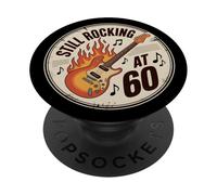 Still Rocking at 60 Retro Guitar Birthday Music PopSockets Adhesive PopGrip