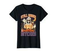 Still Sober Bitches Messy Bun in Skeleton Witch Halloween Value Graphic T-Shirt, Women, Black, XS