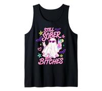 Still Sober Bitches Sober October Recovery Ghost Halloween Tank Top