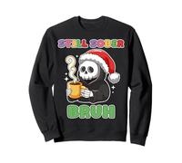 Still Sober Bruh Funny Grim Sobriety AA NA Christmas Party Sweatshirt
