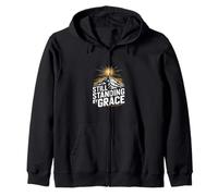 Still Standing By Grace Christian Mountain Faith Zip Hoodie