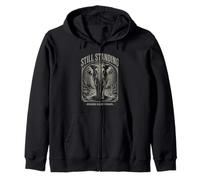 Still Standing Elephant Resilience Quiet Strength African Zip Hoodie