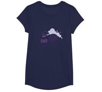 Still Still Me: Alzheimers Awareness Brain Support T-Shirt, Girls, Navy, Medium