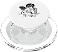 Still Thinking Angel Overthinking Humor Minimalist Sarcastic PopSockets PopGrip for MagSafe