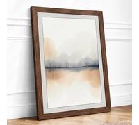 Still Water, Winter Trees Scandinavian Framed Wall Art Print A1 (84.1×59.4cm) Walnut, Wall Decor for Living Room, Bedroom, Office & Home, Ready to Hang, Art Gift