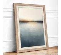 Still Waters Minimalist Framed Wall Art Print A1 (84.1×59.4cm) Oak, Wall Decor for Living Room, Bedroom, Office & Home, Ready to Hang, Art Gift