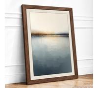 Still Waters Minimalist Framed Wall Art Print A1 (84.1×59.4cm) Walnut, Wall Decor for Living Room, Bedroom, Office & Home, Ready to Hang, Art Gift