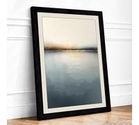 Still Waters Minimalist Framed Wall Art Print A2 Black