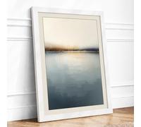 Still Waters Minimalist Framed Wall Art Print A4 White