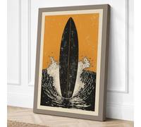 Still Waters Rising Japandi Canvas Wall Art Print 36x24 Inch