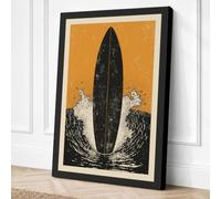 Still Waters Rising Japandi Canvas Wall Art Print 36x24 Inch