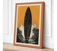 Still Waters Rising Japandi Canvas Wall Art Print 36x24 Inch