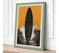 Still Waters Rising Japandi Canvas Wall Art Print 36x24 Inch