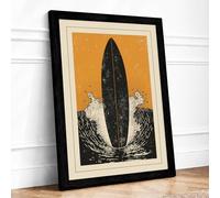 Still Waters Rising Japandi Framed Wall Art Print A2 (59.4×42cm) Black, Wall Decor for Living Room, Bedroom, Office & Home, Ready to Hang, Art Gift