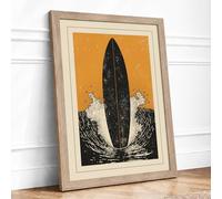 Still Waters Rising Japandi Framed Wall Art Print A2 (59.4×42cm) Oak, Wall Decor for Living Room, Bedroom, Office & Home, Ready to Hang, Art Gift