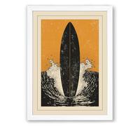 Still Waters Rising Japandi Framed Wall Art Print A2 (59.4×42cm) White, Wall Decor for Living Room, Bedroom, Office & Home, Ready to Hang, Art Gift