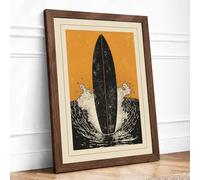 Still Waters Rising Japandi Framed Wall Art Print A3 (42×29.7cm) Walnut, Wall Decor for Living Room, Bedroom, Office & Home, Ready to Hang, Art Gift