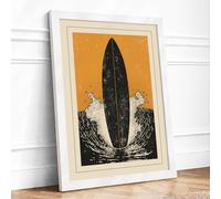 Still Waters Rising Japandi Framed Wall Art Print A3 (42×29.7cm) White, Wall Decor for Living Room, Bedroom, Office & Home, Ready to Hang, Art Gift