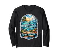 Still Waters Sharp Teeth Barracuda Ocean Lovers Long Sleeve T-Shirt