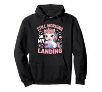 Still Working On My Landing Cute Unicorn Broken Arm Injury Pullover Hoodie