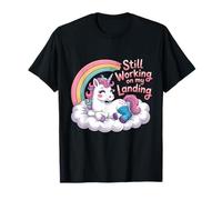Still Working On My Landing Cute Unicorn Broken Arm Injury T-Shirt