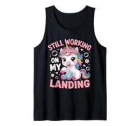 Still Working On My Landing Cute Unicorn Broken Arm Injury Tank Top