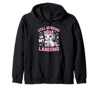 Still Working On My Landing Cute Unicorn Broken Arm Injury Zip Hoodie