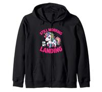 Still Working On My Landing Cute Unicorn Broken Arm Injury Zip Hoodie