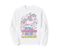 Still Working On My Landing Cute Unicorn Rainbow Sweatshirt