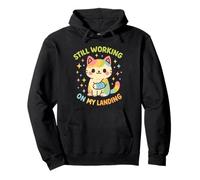 Still Working On My Landing Injury Broken Arm Cat Cute Pullover Hoodie
