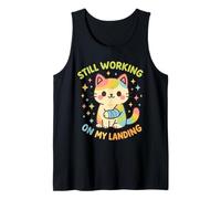 Still Working On My Landing Injury Broken Arm Cat Cute Tank Top