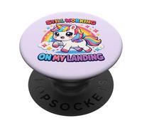 Still Working On My Landing Injury Broken Arm Cute Unicorn PopSockets Adhesive PopGrip