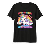 Still Working On My Landing Injury Broken Arm Cute Unicorn Premium T-Shirt
