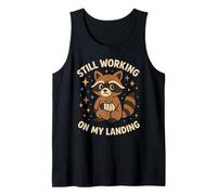 Still Working On My Landing Injury Broken Arm Raccoon Cute Tank Top