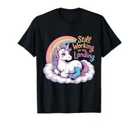 Still Working On My Landing Injury Cute Unicorn Broken Arm T-Shirt