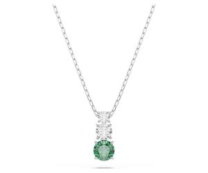 Stilla Attract pendant, Green, Rhodium plated