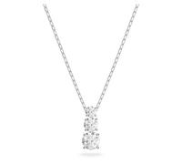 Stilla Attract pendant, Round cut, White, Rhodium plated