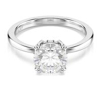 Stilla cocktail ring, Round cut, White, Silver-tone finish