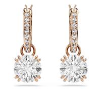 Swarovski Constella Drop Round Cut White Rose Gold-tone Plated Earrings - Swarovski Crystal / Rose Gold-tone Plated