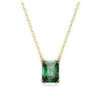 Stilla pendant, Rectangular cut, Green, Gold-tone plated