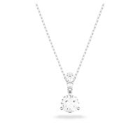 Stilla pendant, Round cut, White, Rhodium plated