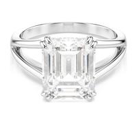 Stilla ring, Octagon cut, White, Silver-tone finish