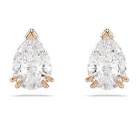 Stilla stud earrings, Pear cut, White, 18K rose gold finish